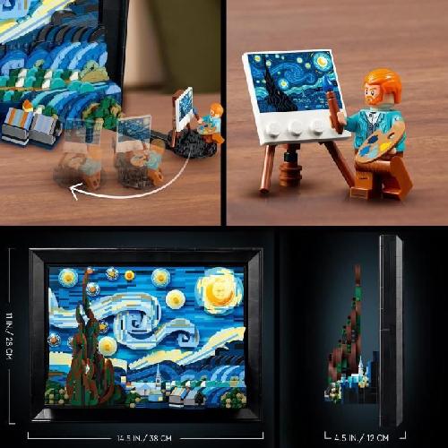 Jeu D'assemblage - Jeu De Construction - Jeu De Manipulation LEGO Ideas 21333 Vincent Van Gogh - La Nuit Étoilée. Reproduction de Tableau sur Toile