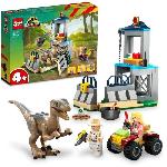LEGO Jurassic Park 76957 L'Évasion du Vélociraptor. Jouet avec Dinosaure et Voiture