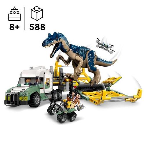 Jeu D'assemblage - Jeu De Construction - Jeu De Manipulation LEGO Jurassic World 76966 Missions dinosaures : le camion de transport de l'allosaure