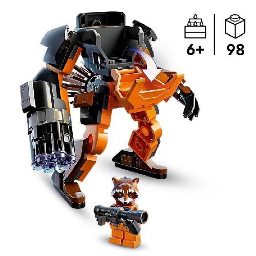 Jeu D'assemblage - Jeu De Construction - Jeu De Manipulation LEGO Marvel 76243 L'Armure Robot de Rocket.  Figurine Gardiens de la Galaxie. Jouet Avengers