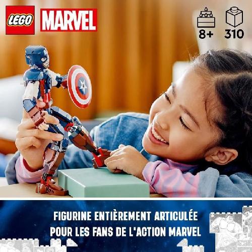 Jeu D'assemblage - Jeu De Construction - Jeu De Manipulation LEGO Marvel 76258 La Figurine de Captain America avec Bouclier. Jouet et Décoration Avengers