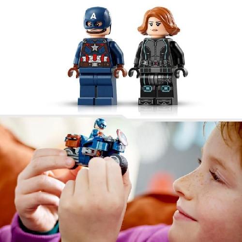 Jeu D'assemblage - Jeu De Construction - Jeu De Manipulation LEGO Marvel 76260 Les Motos de Black Widow et de Captain America. Jouet Avengers L'age d'Ultron