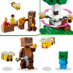 Jeu D'assemblage - Jeu De Construction - Jeu De Manipulation LEGO Minecraft 21241 La Cabane Abeille. Jouet. Ferme avec Maison. Zombie et Figurines Animaux