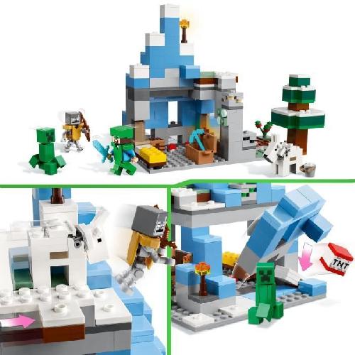 Jeu D'assemblage - Jeu De Construction - Jeu De Manipulation LEGO Minecraft 21243 Les Pics Gelés. Jouet Enfants 8 Ans. avec Figurines Steve et Creeper