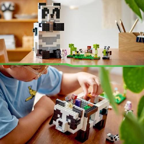 Jeu D'assemblage - Jeu De Construction - Jeu De Manipulation LEGO Minecraft 21245 Le Refuge Panda. Jouet de Maison. avec Figurines Animaux et Squelette