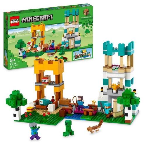 Jeu D'assemblage - Jeu De Construction - Jeu De Manipulation LEGO Minecraft 21249 La Boîte de Construction 4.0. Jouets 2-en-1 avec Figurines Steve. Creeper et Zombie