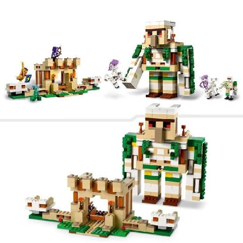 Jeu D'assemblage - Jeu De Construction - Jeu De Manipulation LEGO Minecraft 21250 La Forteresse du Golem de Fer. Jouet Chateau qui se Transforme en Grande Figurine