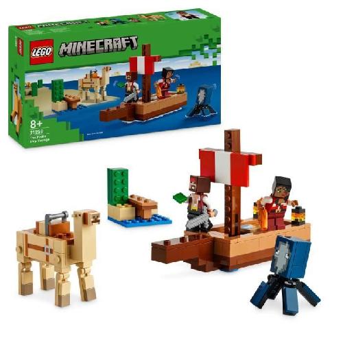 Jeu D'assemblage - Jeu De Construction - Jeu De Manipulation LEGO Minecraft 21259 Le Voyage du Bateau Pirate. Set de Construction et d'Exploration