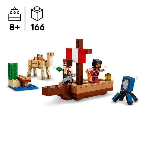 Jeu D'assemblage - Jeu De Construction - Jeu De Manipulation LEGO Minecraft 21259 Le Voyage du Bateau Pirate. Set de Construction et d'Exploration