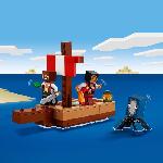 Jeu D'assemblage - Jeu De Construction - Jeu De Manipulation LEGO Minecraft 21259 Le Voyage du Bateau Pirate. Set de Construction et d'Exploration