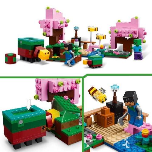 Jeu D'assemblage - Jeu De Construction - Jeu De Manipulation LEGO Minecraft 21260 Le jardin des cerisiers en fleurs - Minifigurines du jeu vidéo