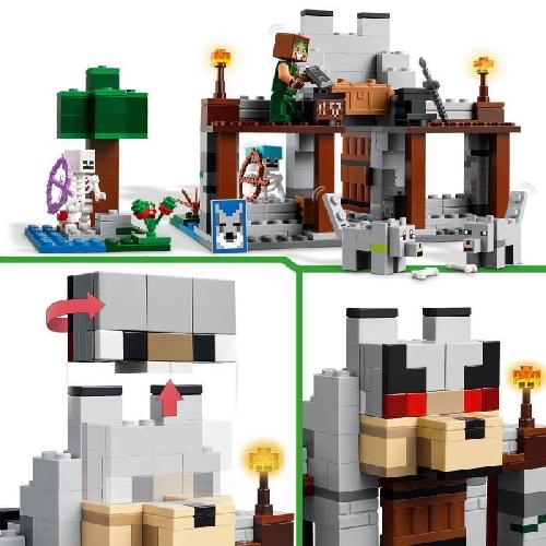 Jeu D'assemblage - Jeu De Construction - Jeu De Manipulation LEGO Minecraft 21261 La forteresse du loup - Jeu d'exploration sur le theme du squelette