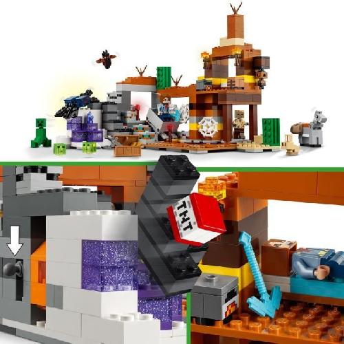 Jeu D'assemblage - Jeu De Construction - Jeu De Manipulation LEGO Minecraft 21263 La mine des Badlands - Jouet pour enfants inspiré du jeu vidéo