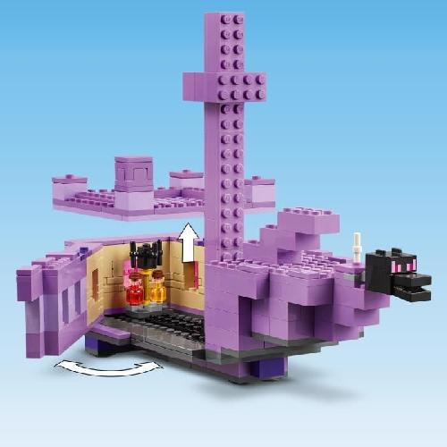 Jeu D'assemblage - Jeu De Construction - Jeu De Manipulation LEGO Minecraft 21264 Le dragon et le navire de l'Ender - Set inspiré des jeux vidéo