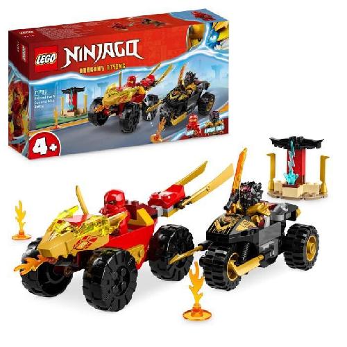 Jeu D'assemblage - Jeu De Construction - Jeu De Manipulation LEGO NINJAGO 71789 Le Combat en Voiture et en Moto de Kai et Ras. Jouet Enfants Des 4 Ans