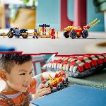 Jeu D'assemblage - Jeu De Construction - Jeu De Manipulation LEGO NINJAGO 71789 Le Combat en Voiture et en Moto de Kai et Ras. Jouet Enfants Des 4 Ans