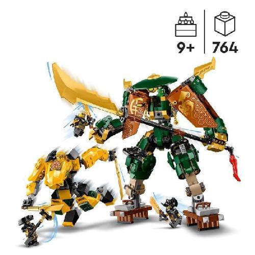 Jeu D'assemblage - Jeu De Construction - Jeu De Manipulation LEGO NINJAGO 71794 L'Équipe de Robots des Ninjas Lloyd et Arin. Jouet de Ninja pour Enfants