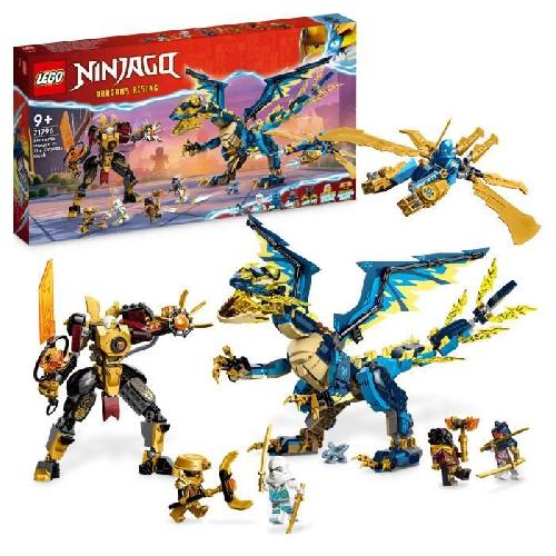 Jeu D'assemblage - Jeu De Construction - Jeu De Manipulation LEGO NINJAGO 71796 Le Dragon Élémentaire contre le Robot de l'Impératrice. Grand Jouet