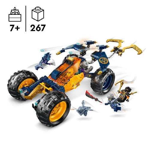 Jeu D'assemblage - Jeu De Construction - Jeu De Manipulation LEGO NINJAGO 71811 Le Buggy Tout-Terrain Ninja d'Arin. Set avec Dragon et 4 Minifigurines