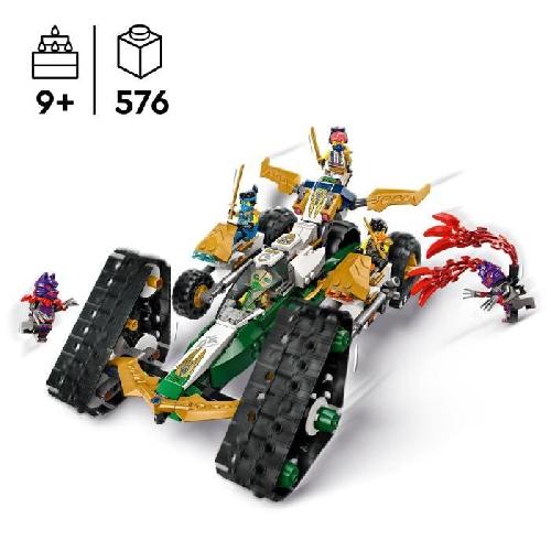 Jeu D'assemblage - Jeu De Construction - Jeu De Manipulation LEGO NINJAGO 71820 Le véhicule combiné de l'équipe des ninjas - Planeur. bolide ou motos