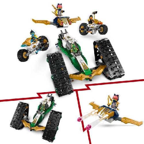 Jeu D'assemblage - Jeu De Construction - Jeu De Manipulation LEGO NINJAGO 71820 Le véhicule combiné de l'équipe des ninjas - Planeur. bolide ou motos