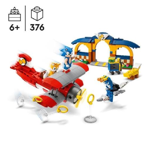 Jeu D'assemblage - Jeu De Construction - Jeu De Manipulation LEGO Sonic the Hedgehog 76991 L'avion Tornado et l'Atelier de Tails. Jeu de Construction avec 4 Figurines de Personnages