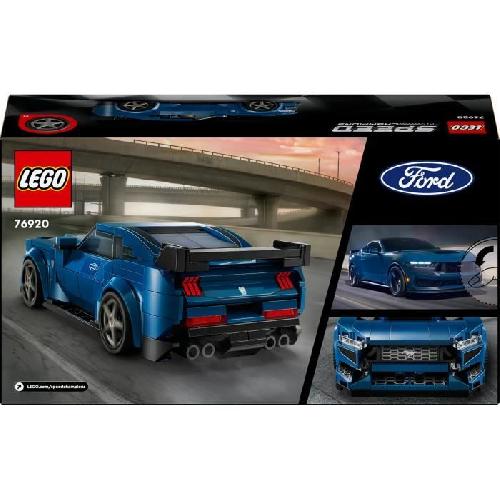 Jeu D'assemblage - Jeu De Construction - Jeu De Manipulation LEGO Speed Champions 76920 La Voiture de Sport Ford Mustang Dark Horse. Set pour Enfants