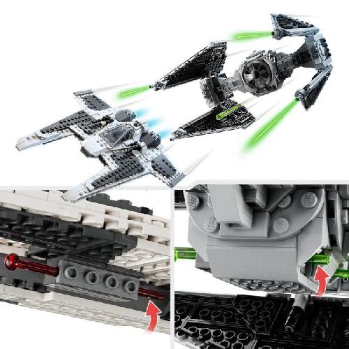 Jeu D'assemblage - Jeu De Construction - Jeu De Manipulation LEGO Star Wars 75348 Le Chasseur Fang Mandalorien Contre le TIE Interceptor. Jouet de Vaisseaux