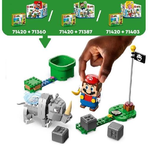 Jeu D'assemblage - Jeu De Construction - Jeu De Manipulation LEGO Super Mario 71420 Ensemble d'Extension Rambi le Rhinoceros. Jouet a Combiner avec un Pack de demarrage