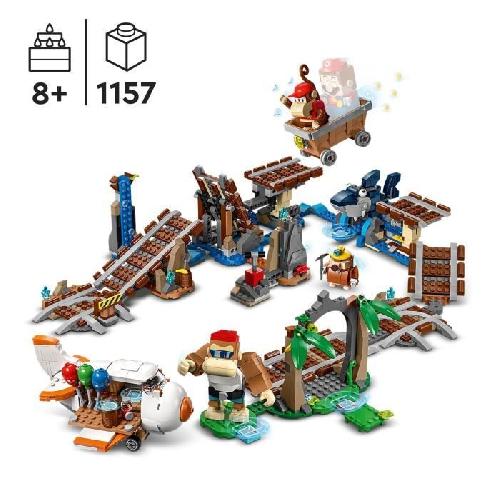 Jeu D'assemblage - Jeu De Construction - Jeu De Manipulation LEGO Super Mario 71425 Ensemble d'Extension Course de Chariot de Mine de Diddy Kong. a Combiner avec Pack de Démarrage