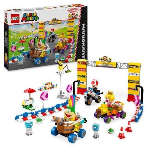 Jeu D'assemblage - Jeu De Construction - Jeu De Manipulation LEGO Super Mario 72036 Mario Kart ? Bébé Peach et ensemble de grand prix - Jouet moto