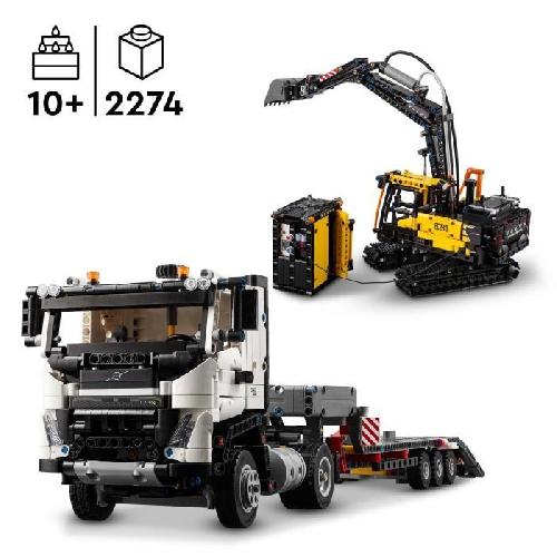 Jeu D'assemblage - Jeu De Construction - Jeu De Manipulation LEGO Technic 42175 Camion Volvo FMX et Pelleteuse Électrique EC230 - Set de Véhicule