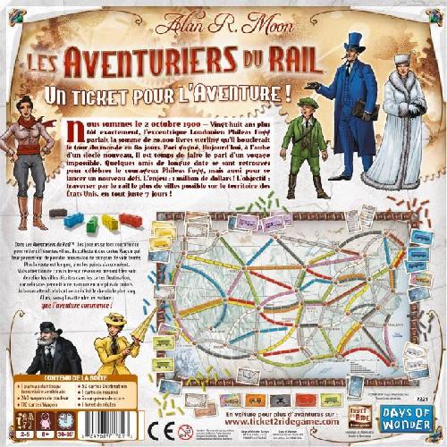 Jeu De Societe - Jeu De Plateau Les Aventuriers du Rail - Unbox Now - Jeu de société - a partir de 8 ans - 2 a 5 joueurs - Compatible avec Alexa - Days of Wonder