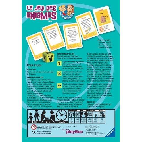 Jeu De Societe - Jeu De Plateau LES INCOLLABLES Le jeu des Enigmes  - Ravensburger - Jeu de société enfants - Réfléxion et logique - 2 a 4 joueurs - Des 6 ans