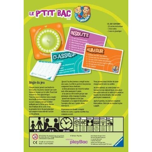 Jeu De Questions - Reponses LES INCOLLABLES Le P'tit bac - Ravensburger - Jeu de société enfants - Petit Bac revisité. original et fun - Des 6 ans