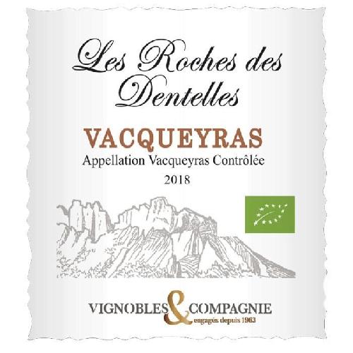 Vin Rouge Les Roches des Dentelles 2018 AOC Vacqueyras - Vin rouge de la Vallée du Rhône - Bio