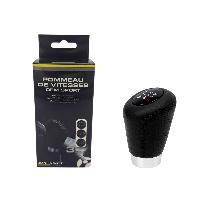 Levier - Pommeaux Pommeau Cuir Noir Bague Marche Ar + 3 Pastilles De Vitesses