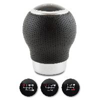 Levier - Pommeaux Pommeau Cuir Noir Rond Bague Marche Ar + 3 Pastilles De Vitesses Z