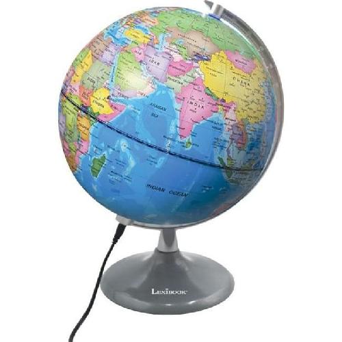 Globe Terrestre LEXIBOOK - Globe jour et nuit Lumineux ? Globe terrestre le jour et s'illumine avec la carte des constellations -Francais-
