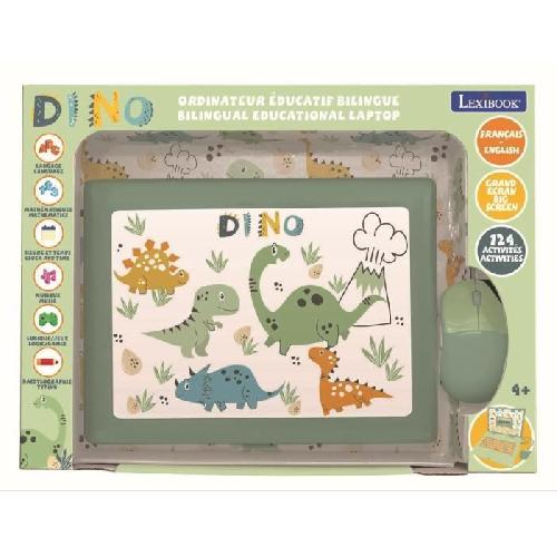 Ordinateur Enfant Lexibook - Ordinateur éducatif bilingue Dinosaure - 124 activités (EN/FR)