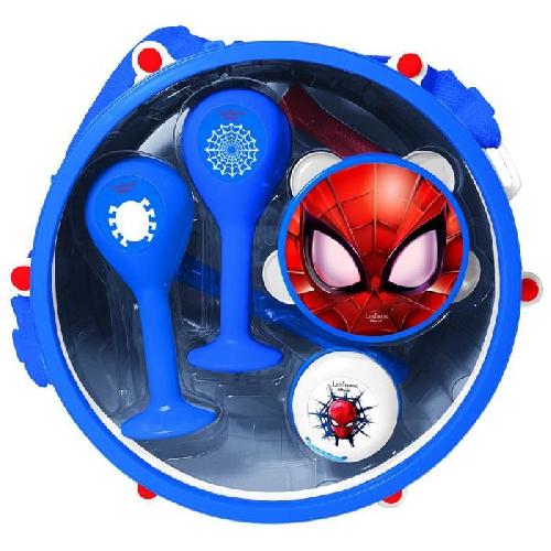 Imitation Instrument Musique Lexibook - Set Musical Spider-Man - 7 instruments - Rangement dans le tambour