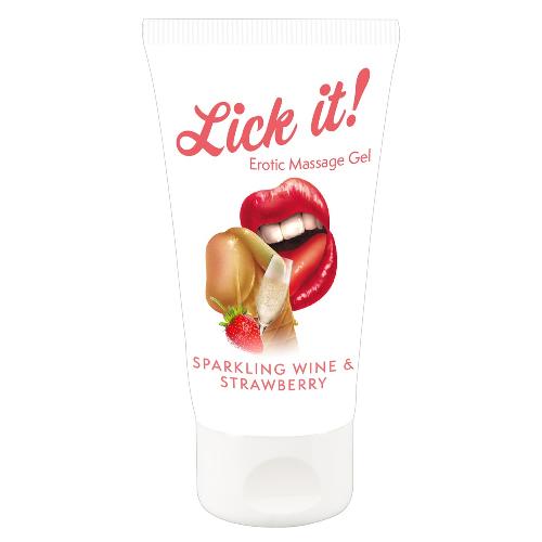 Huiles de massage Lick it! Gel de Massage Vin-Fraise 50 ml