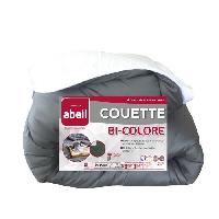 Linge De Lit ABEIL Couette Bicolore - 140 x 200 cm - Blanc et gris
