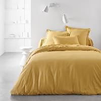 Linge De Lit Drap housse TODAY Essential - 140 x 190 cm - 2 personnes - 100 Coton uni - Ocre