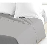 Linge De Lit LOVELY HOME Drap Plat 100% coton 180x290 cm - 1 personne - Gris clair