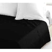 Linge De Lit LOVELY HOME Drap Plat 100% coton 180x290 cm - 1 personne - Noir