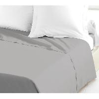 Linge De Lit LOVELY HOME Drap Plat 100% coton 240x300 cm gris clair