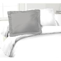 Linge De Lit LOVELY HOME Lot de 2 Taies d'Oreillers 100% coton 50x70 cm - Gris clair