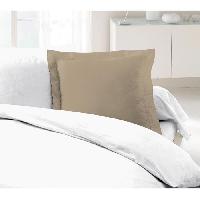 Linge De Lit LOVELY HOME Lot de 2 Taies d'Oreillers 100% coton 63x63 cm - Beige