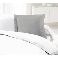 Linge De Lit LOVELY HOME Lot de 2 Taies d'Oreillers 100% coton 63x63 cm - Gris clair